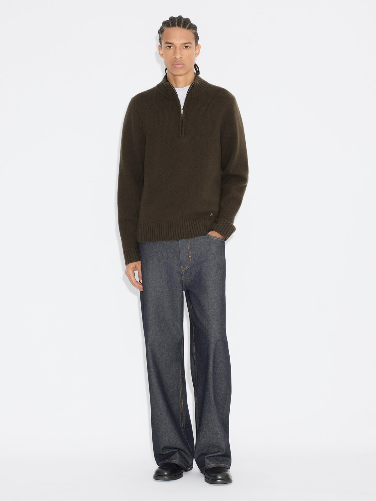 Andreas Half-Zip Sweater Dk. Green