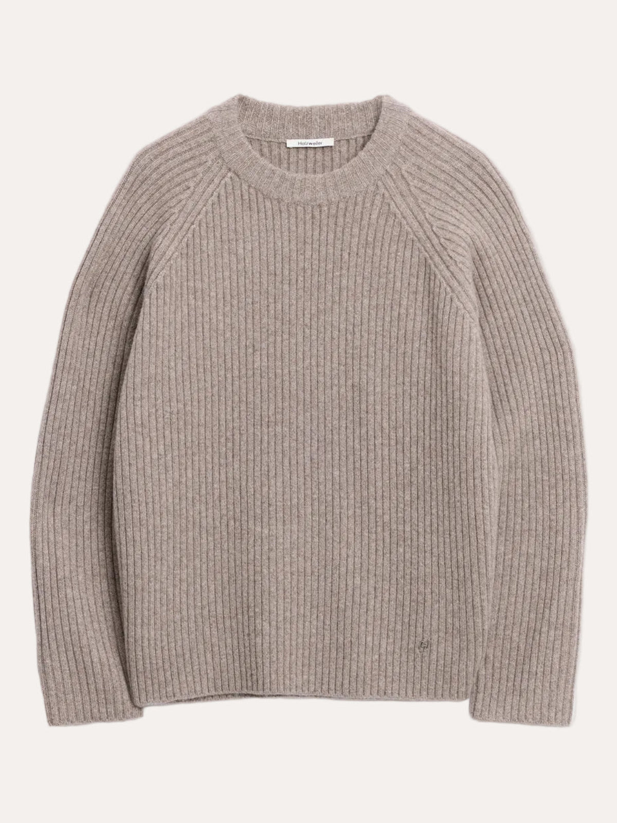 Adrian Rib Crewneck Taupe - Holzweiler