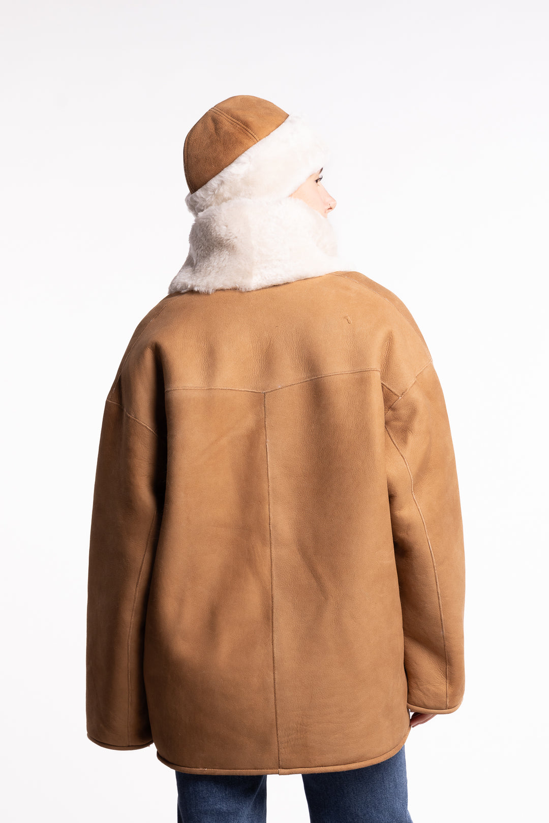 Melli Shearling Jacket- Camel Suede
