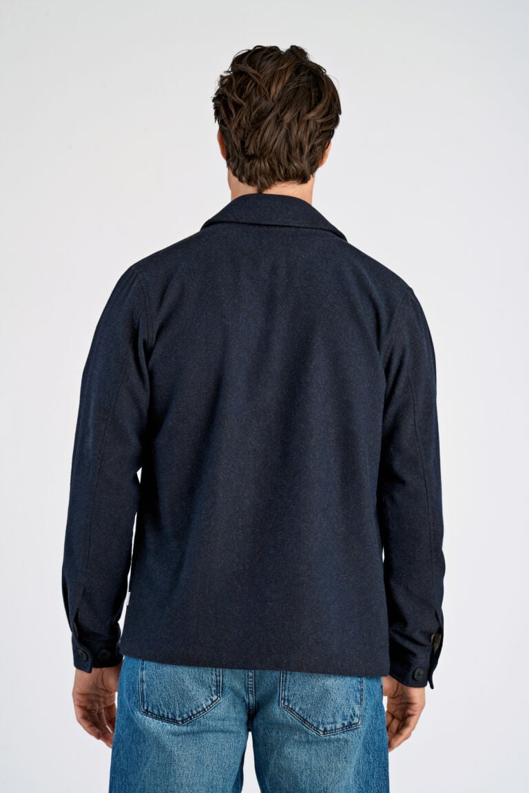 Cropped Length Overshirt Dk Blue Mel