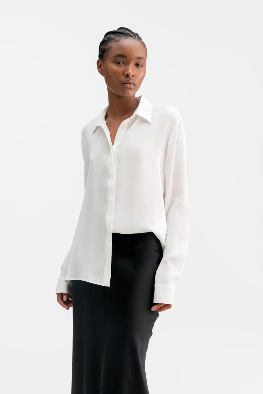 Mia Silk Shirt - White