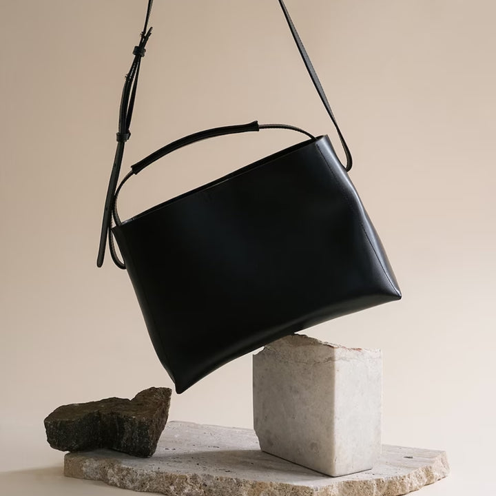 Hedda Grande Handbag- Black Leather