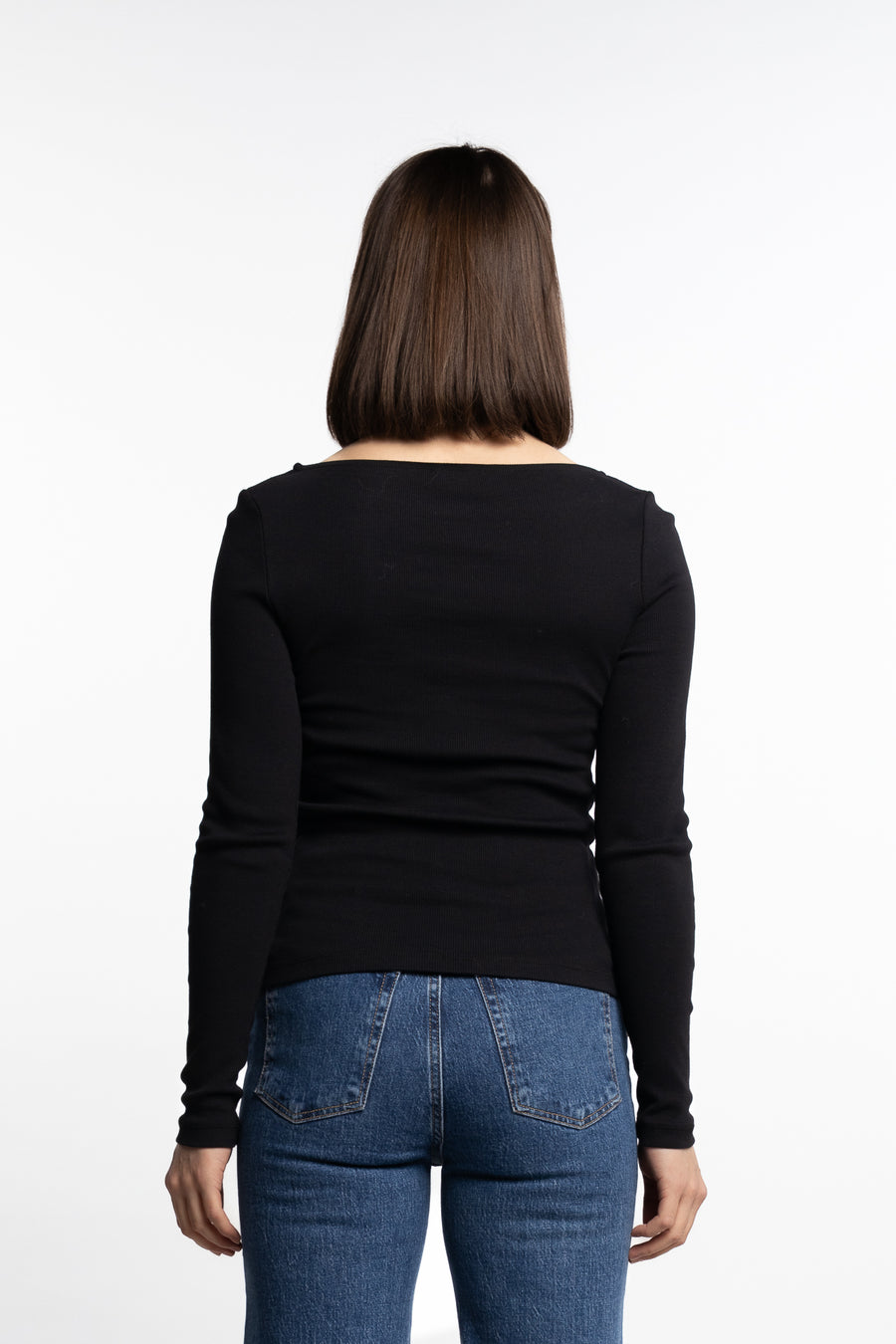 Petronella Rib Boatneck- Black