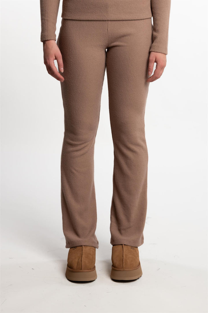 Daniela Rib Trouser- Brown Melange