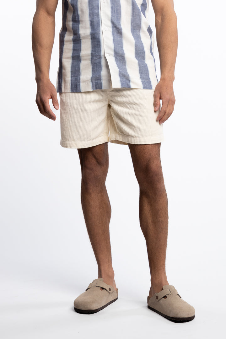Corduroy Shorts Off White
