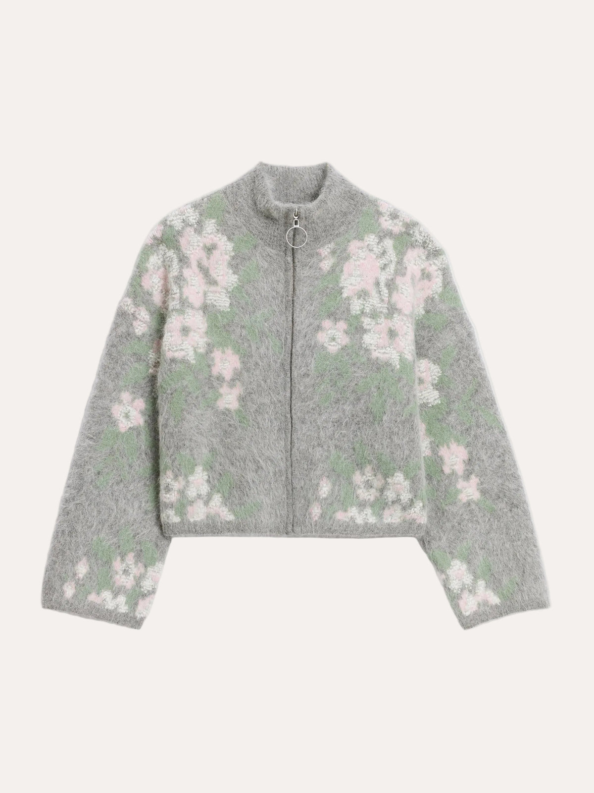 Holzweiler Tine Floral Cardigan Grey Mix - packshot