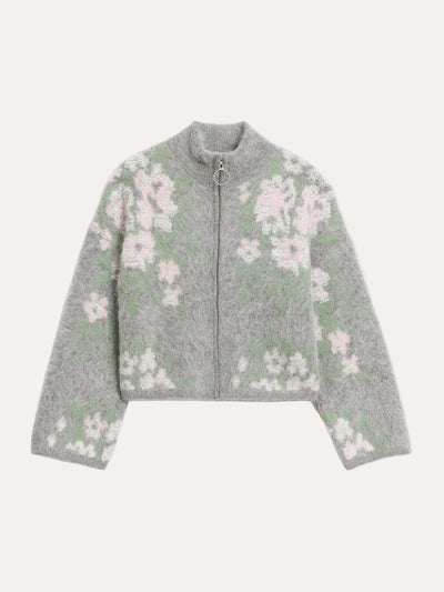 Holzweiler Tine Floral Cardigan Grey Mix - packshot