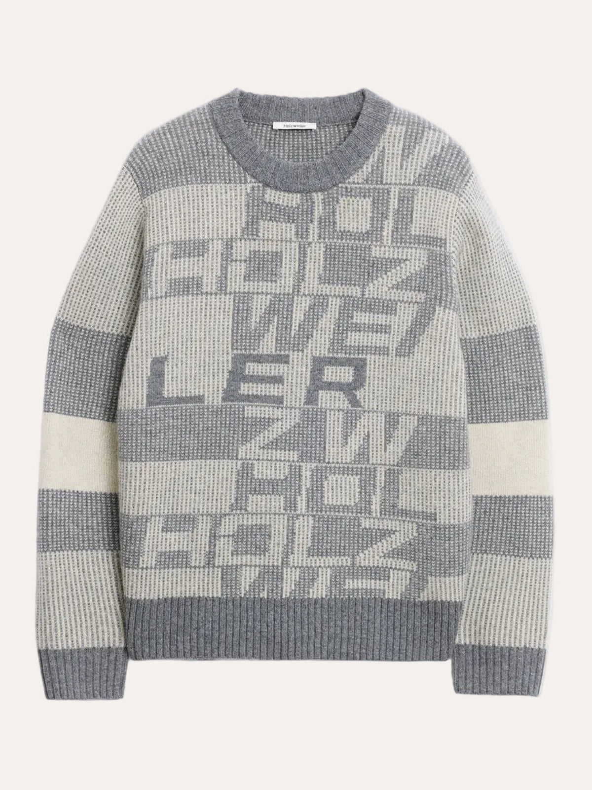 Lev Logo Crewneck Sweater Grey Mix - Holzweiler