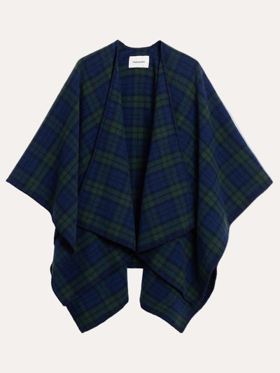 Tableau Poncho Navy Check - Holzweiler