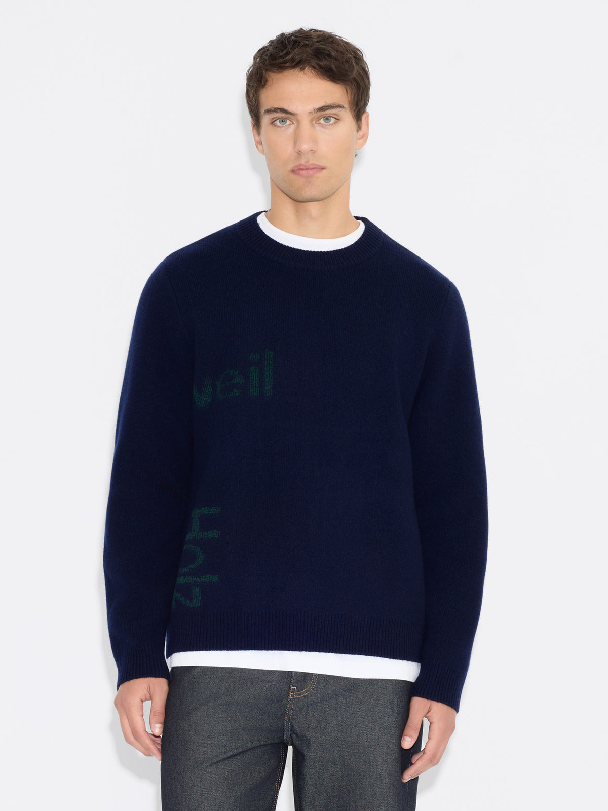 Haza Logo Crewneck Sweater Navy Mix