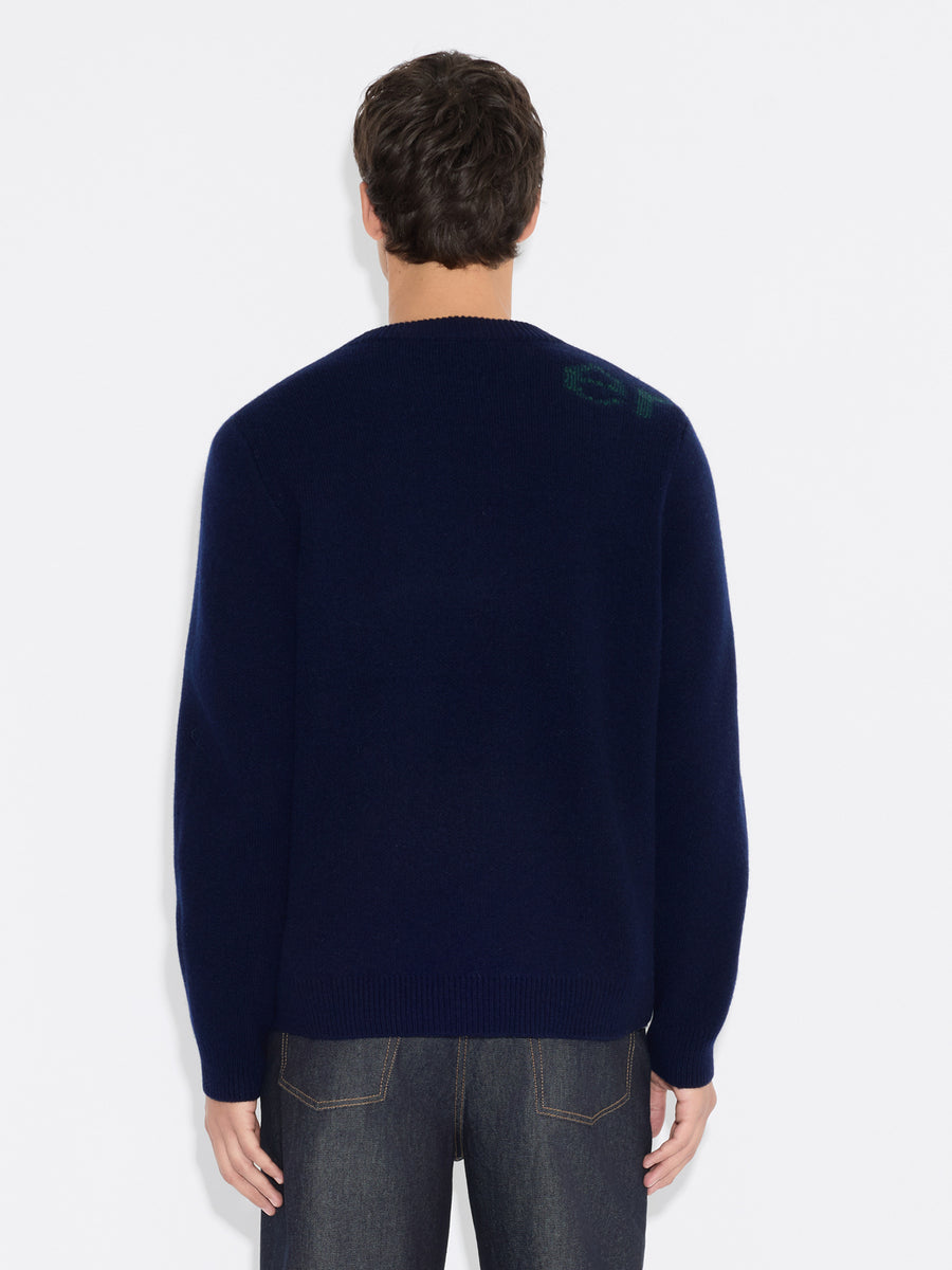 Haza Logo Crewneck Sweater Navy Mix
