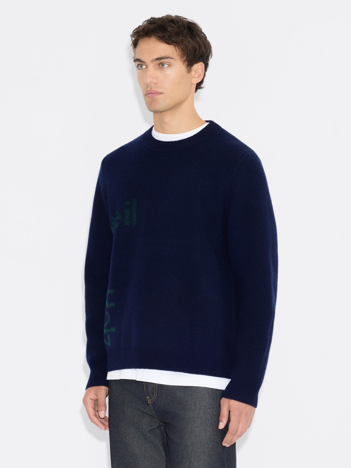 Haza Logo Crewneck Sweater Navy Mix
