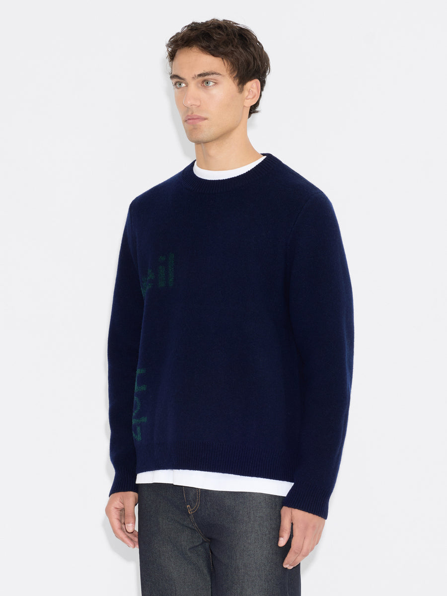 Haza Logo Crewneck Sweater Navy Mix