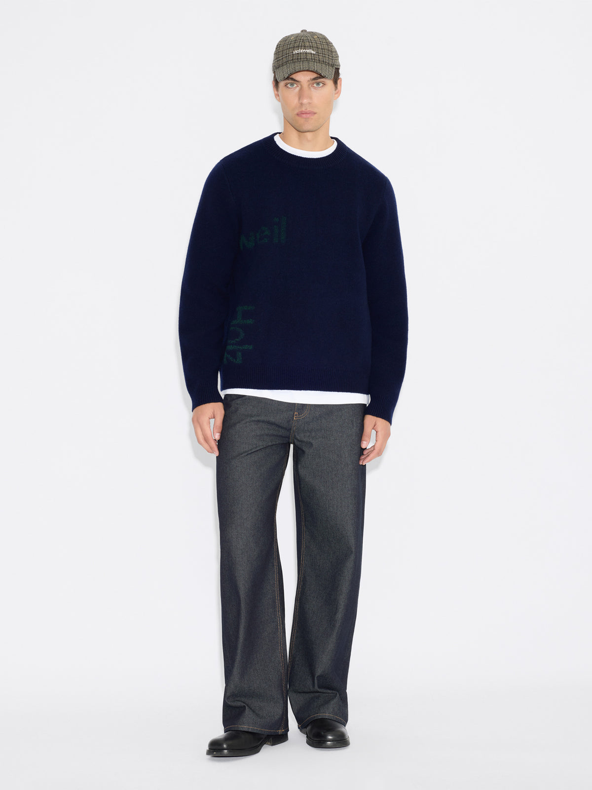 Haza Logo Crewneck Sweater Navy Mix