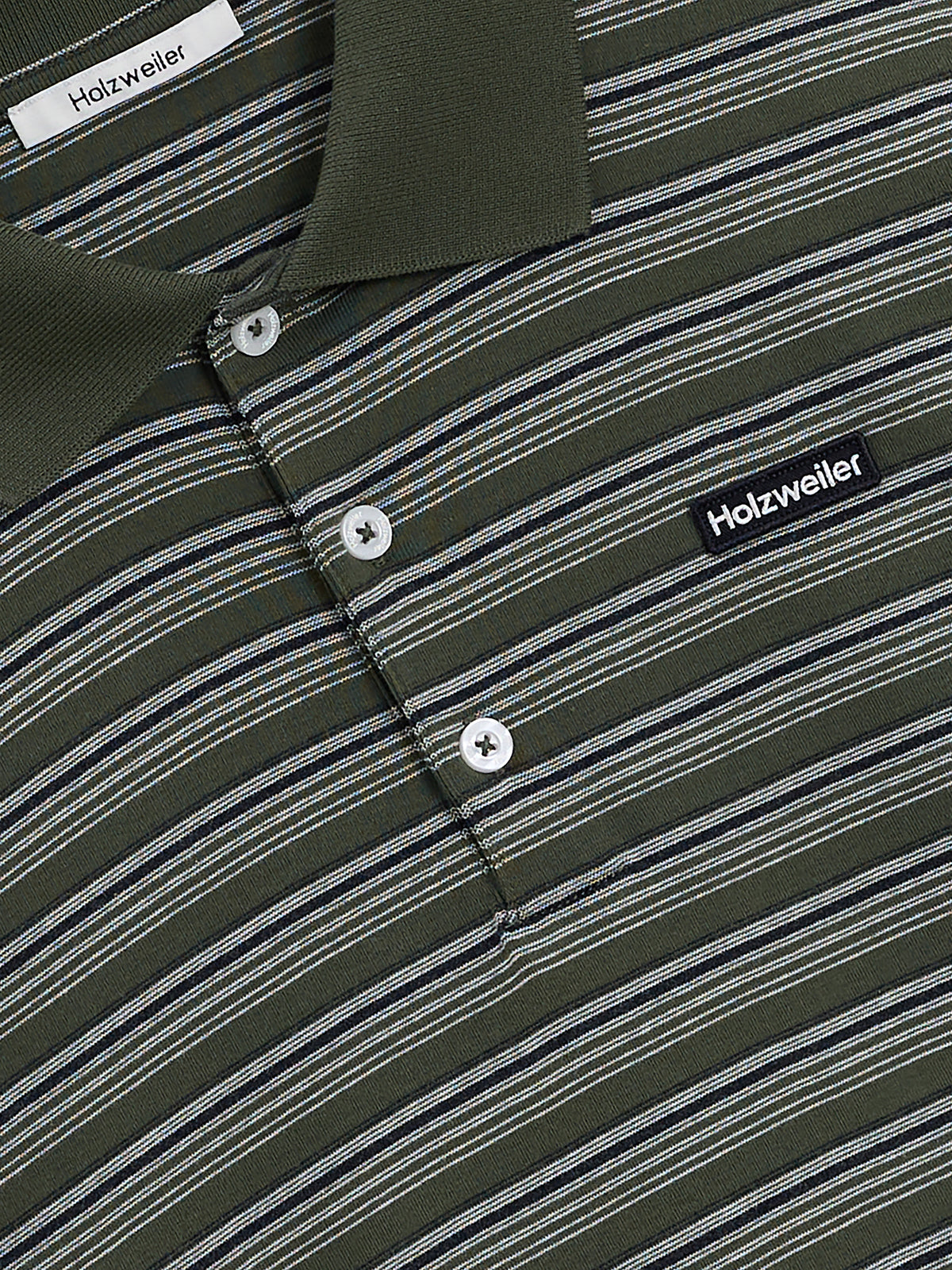 Sonny Long-Sleeve Polo Green Stripe