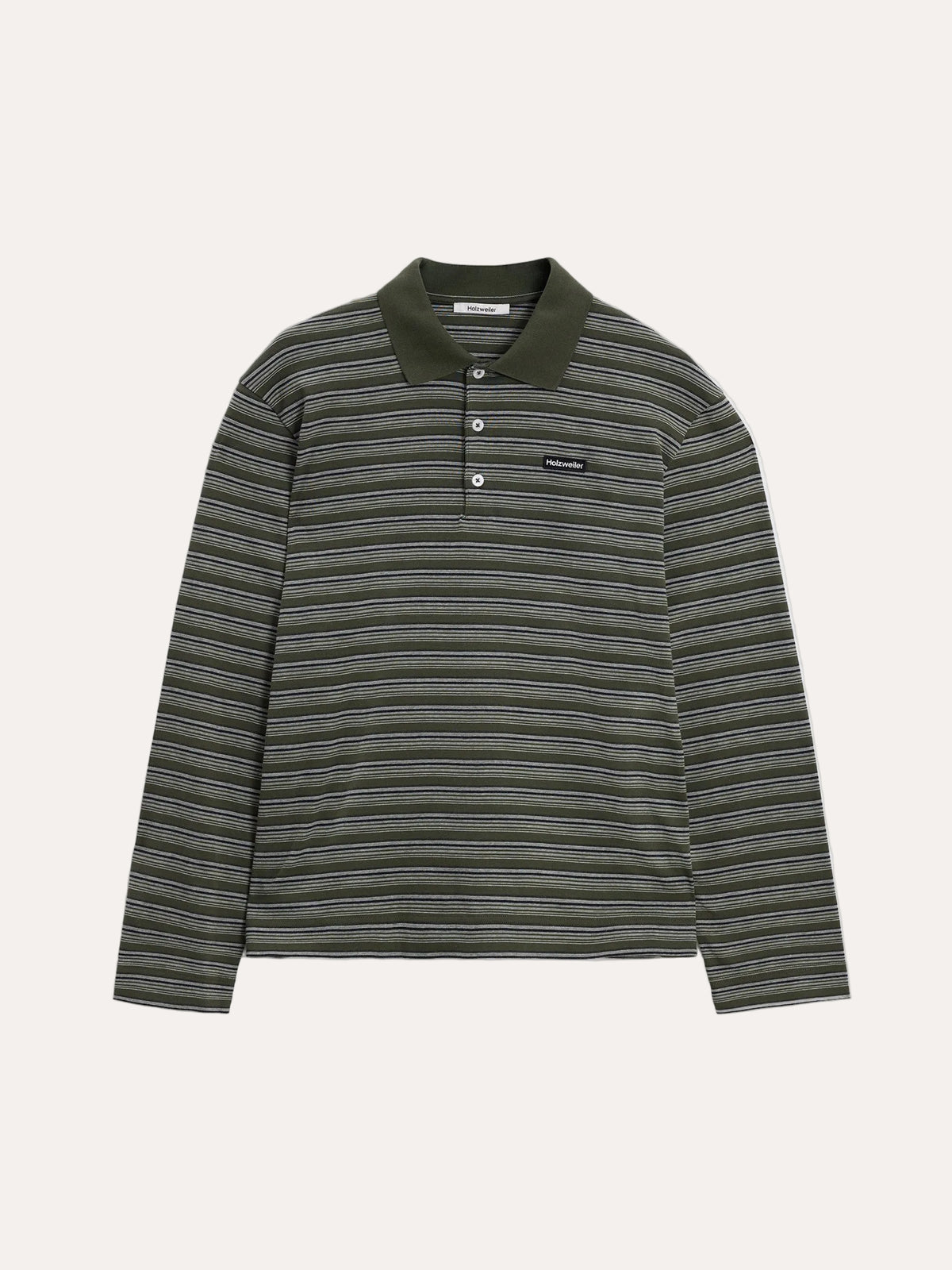 Sonny Long-Sleeve Polo Green Stripe