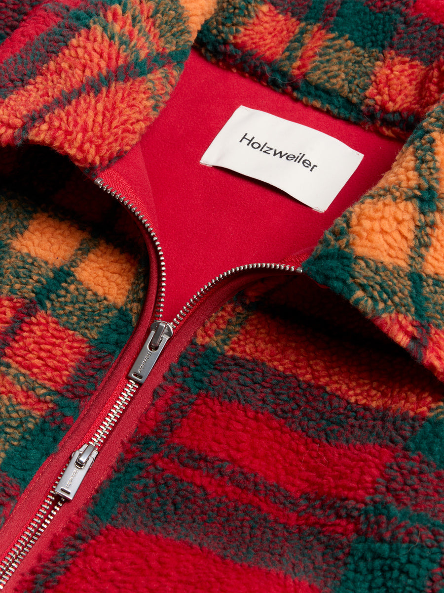 Ellie Fleece Jacket - Red Check