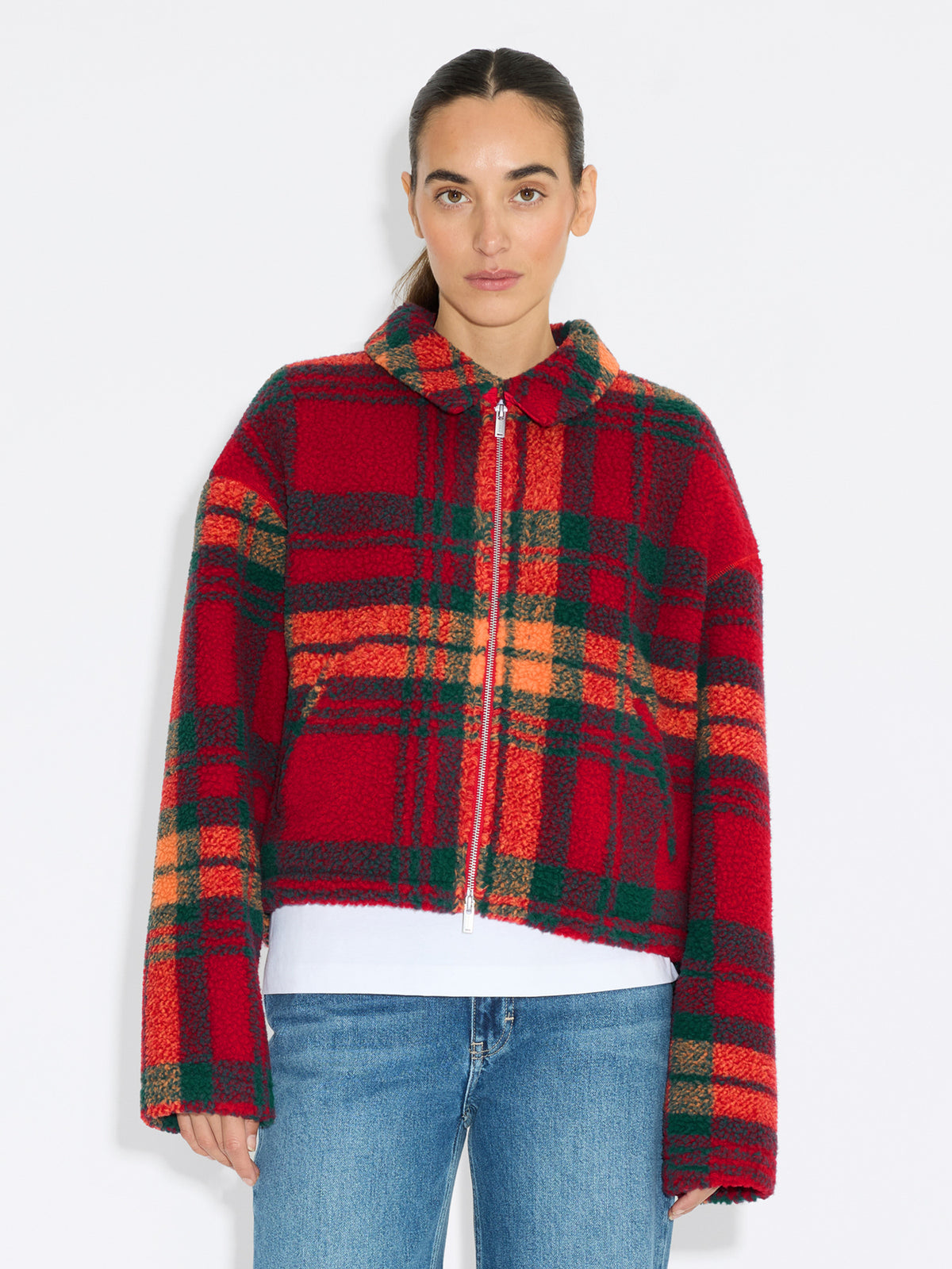Ellie Fleece Jacket - Red Check