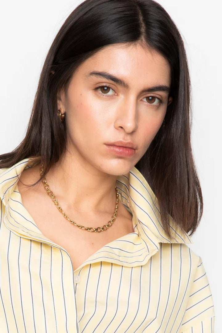 Nell shirt - 0012 Light yellow stripe