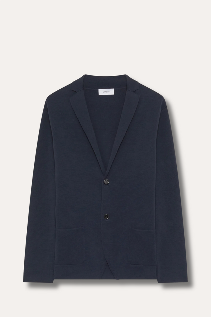 Single-Breasted Knit Jacket Blue