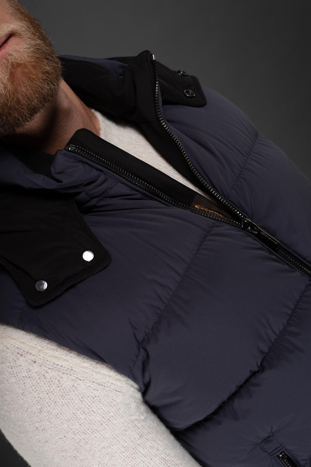 Fire Down Hooded Vest Navy