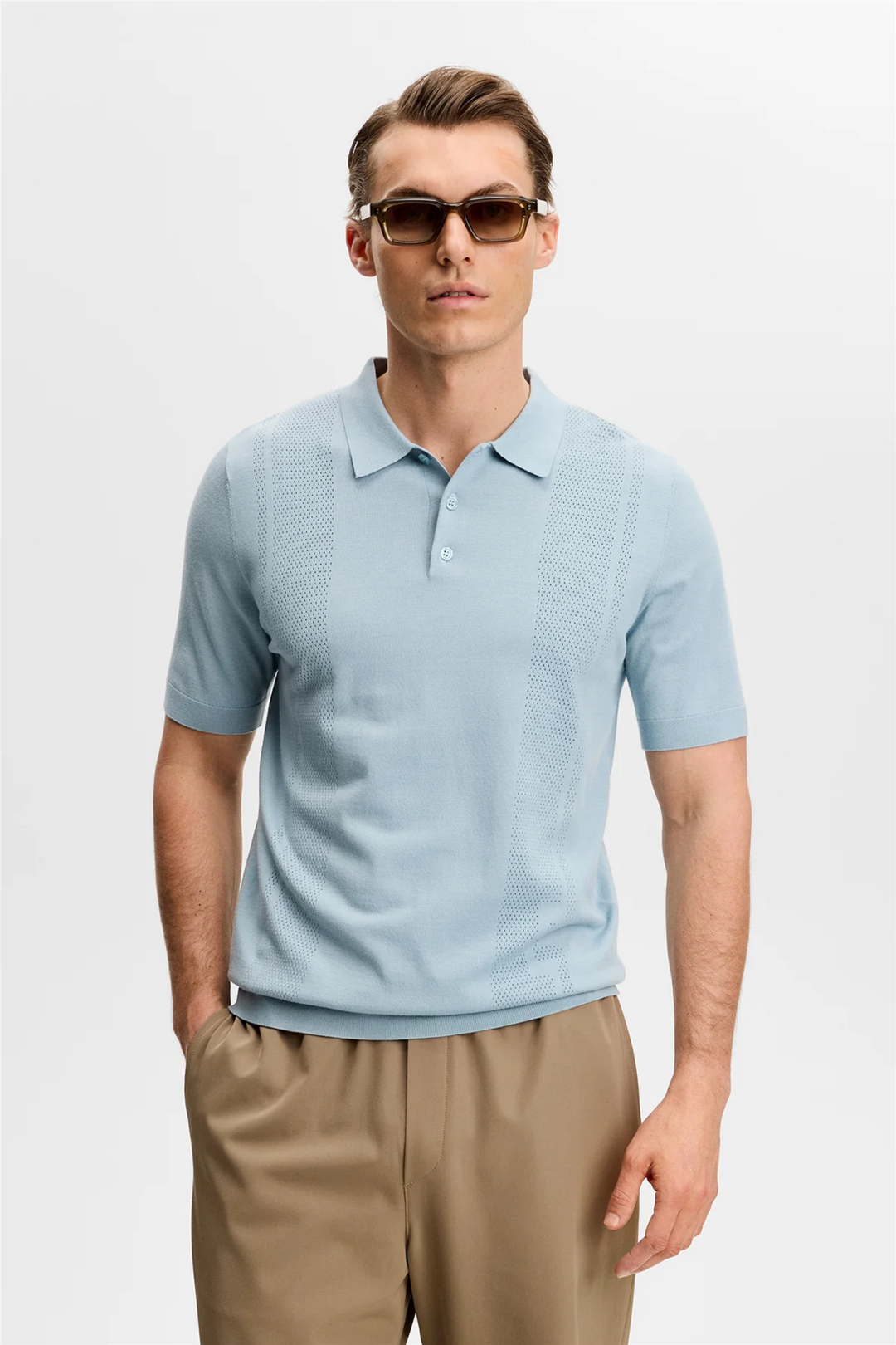 Reymond Seasonal Knit Polo Forget-Me-Not