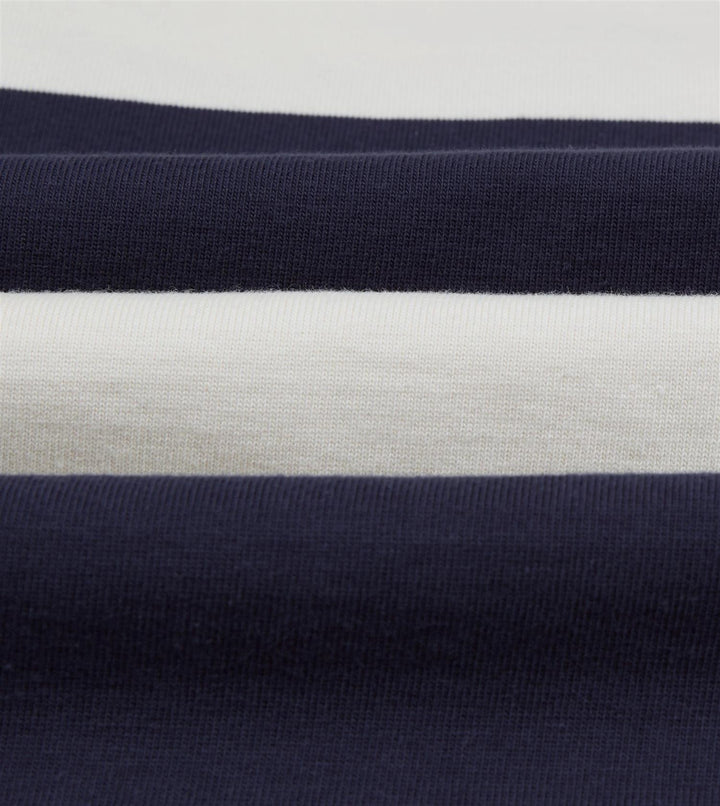 Dual Block Stripe Rugby White & Navy