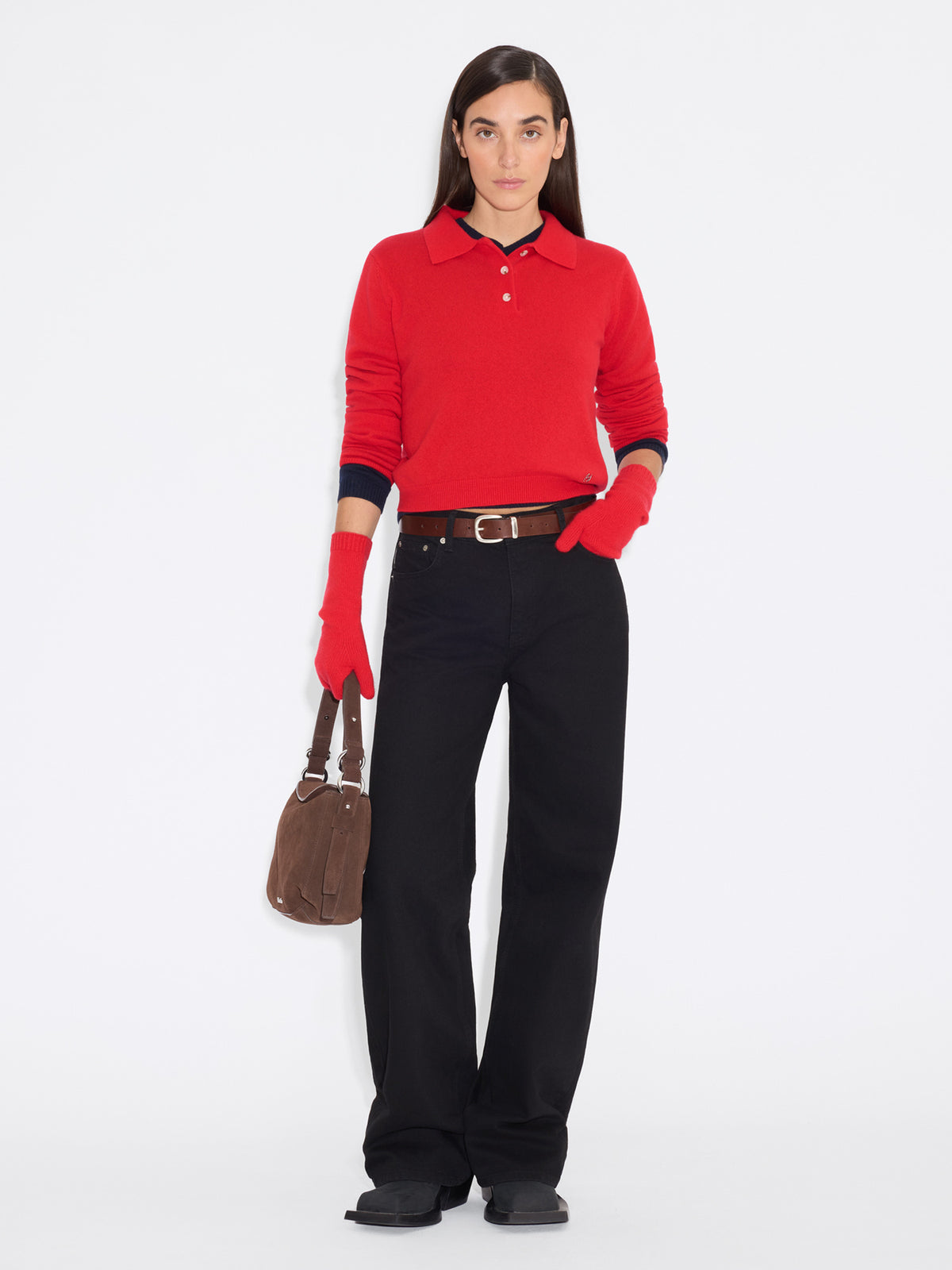 Isabella Cashmere Polo - Red
