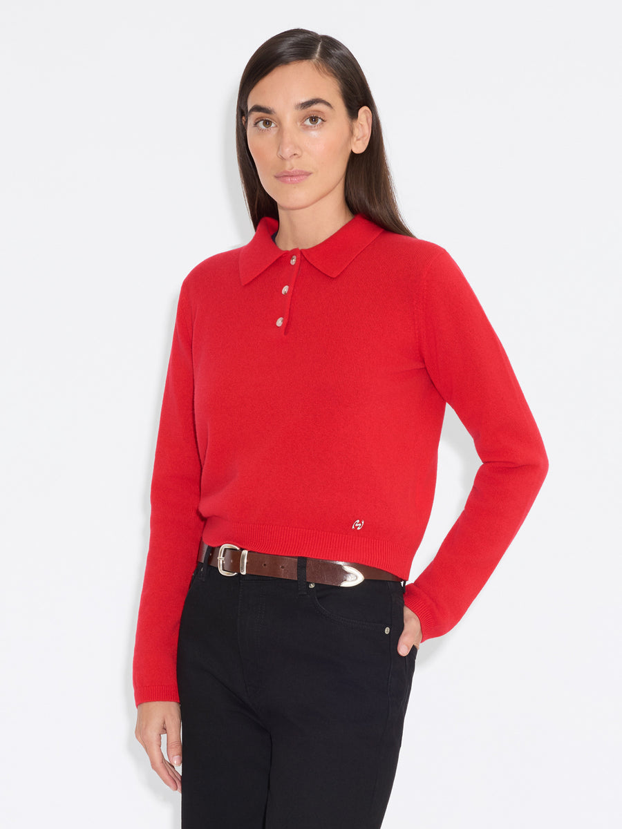 Isabella Cashmere Polo - Red