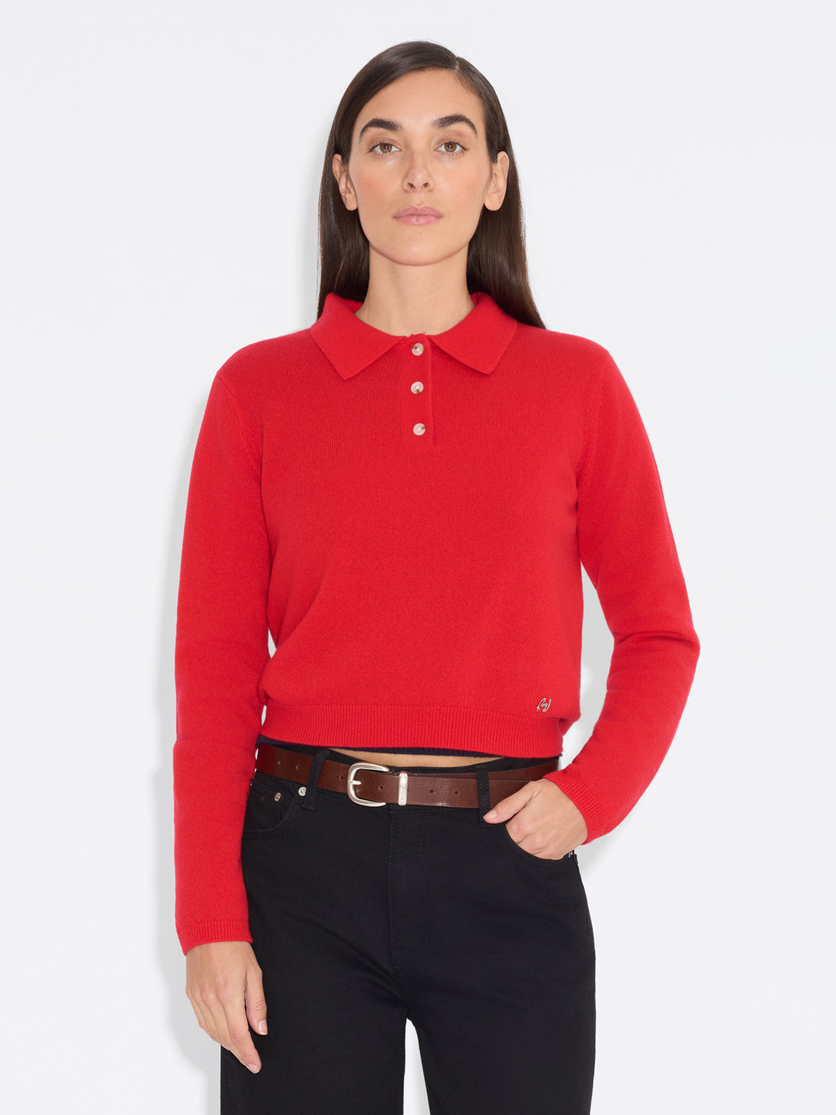 Isabella Cashmere Polo - Red