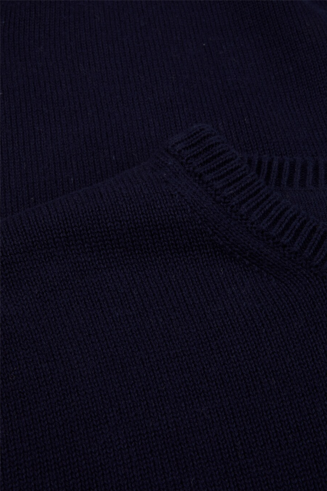 Sweater Knitted Crew Neck Organic Cotton Navy