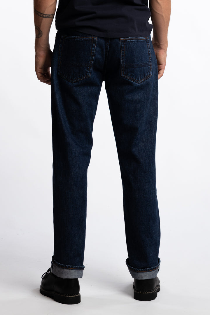 14,2 Oz 5-Pocket Mid-Waist Japanese Selvedge Denim Stone Wash