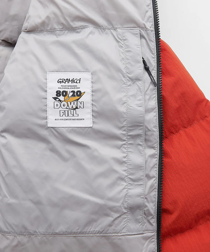 Down Puffer Hooded Jacket Burnt Red