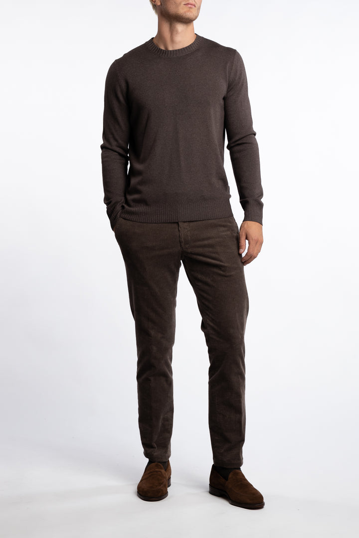Crew Neck Vintage Wool/Cashmere Brown