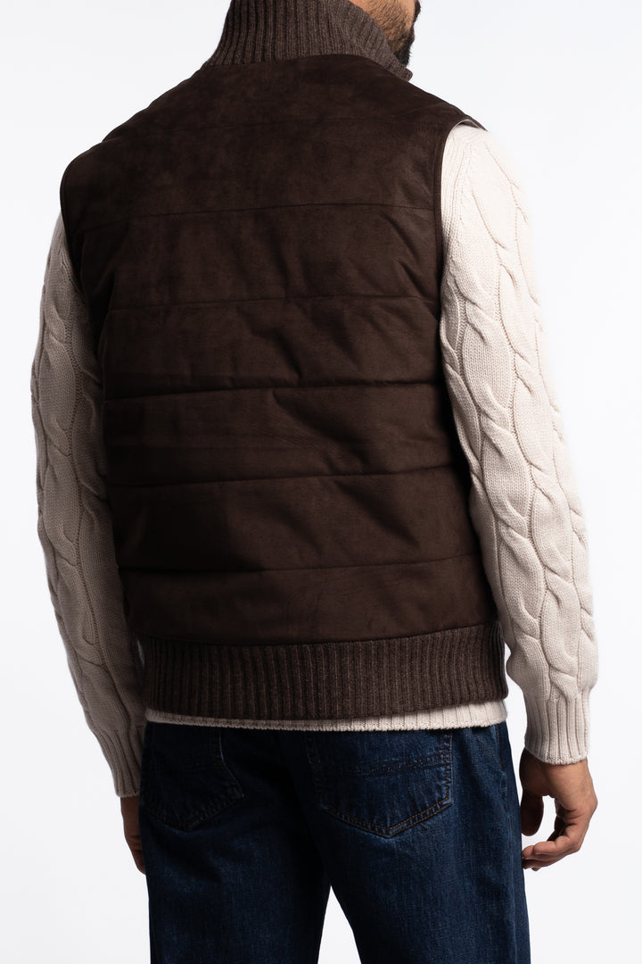 Alcantara Eco-Padded Vest Brown