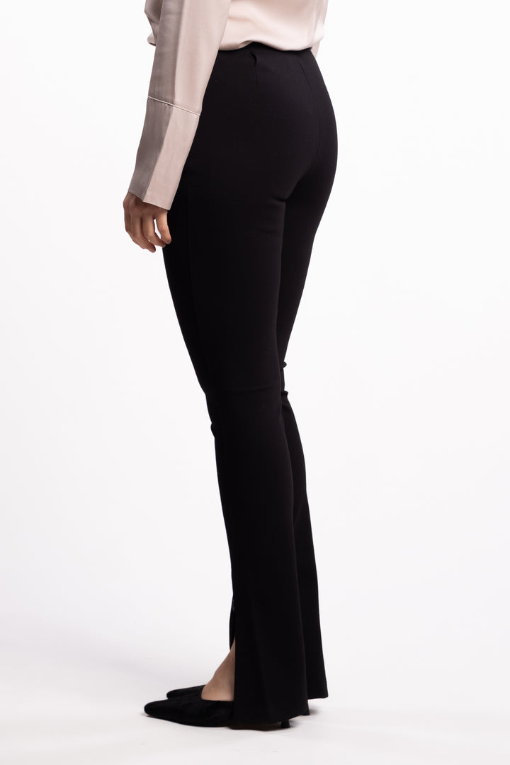 Stretch Zip Leggings- Black