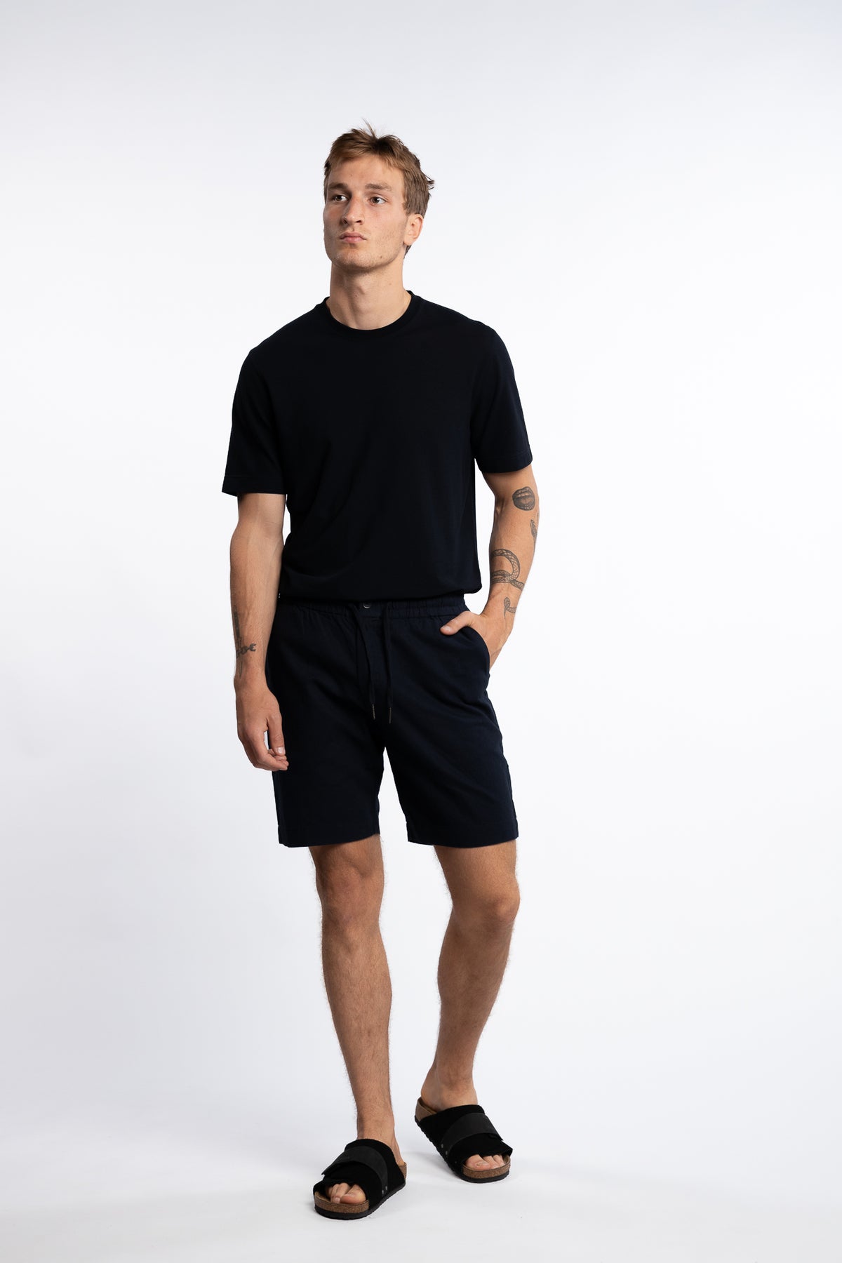 Barcelona Cotton/Linen Shorts Navy