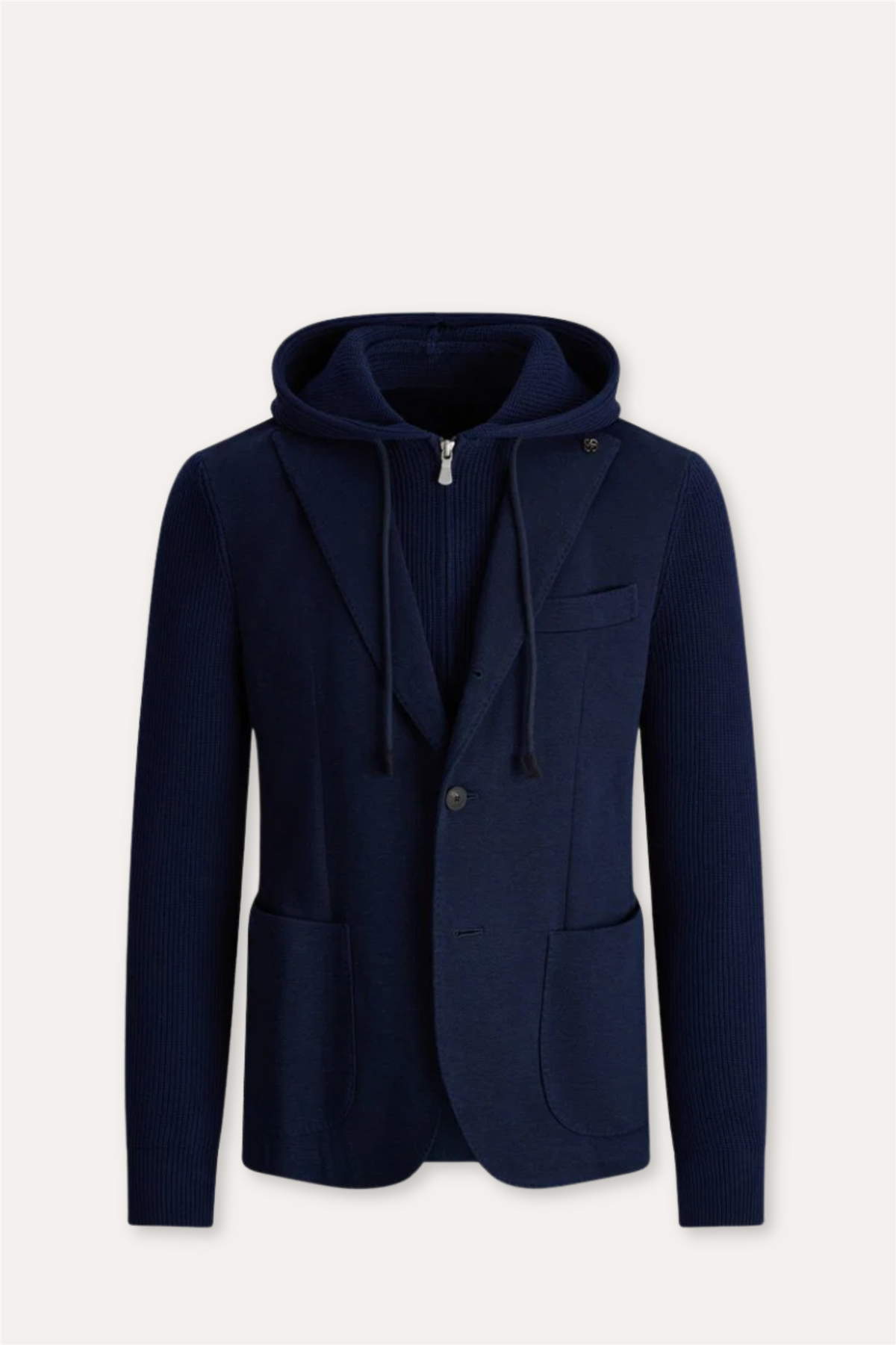 Blazer Cotton Rib With Hood Navy