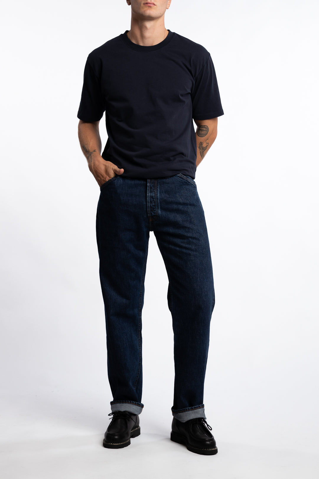14,2 Oz 5-Pocket Mid-Waist Japanese Selvedge Denim Stone Wash