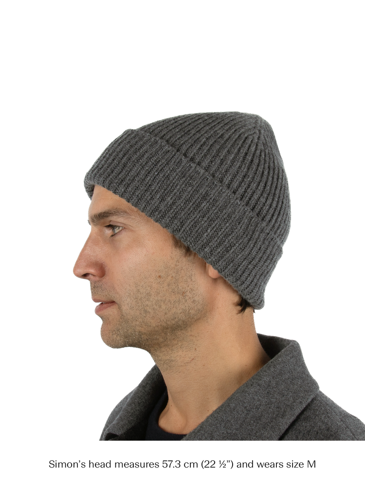 Oslo Beanie Cashmere Wool Rime Grey fra Varsity, detaljbilde 2
