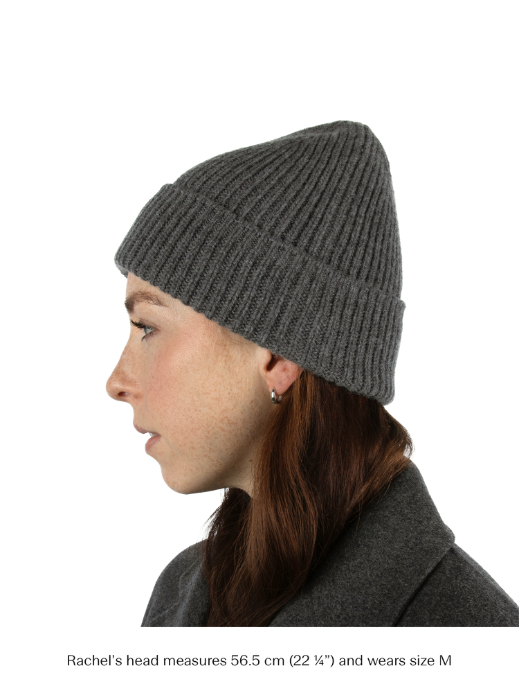 Oslo Beanie Cashmere Wool Rime Grey fra Varsity, detaljbilde 3