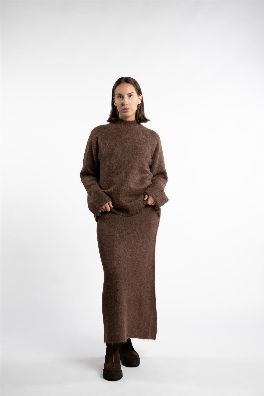 Fure Fluffy Sweater- Dk. Brown