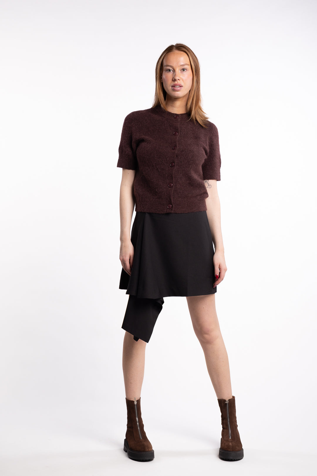 Sanoura SS Cardigan 15556 - Fudge