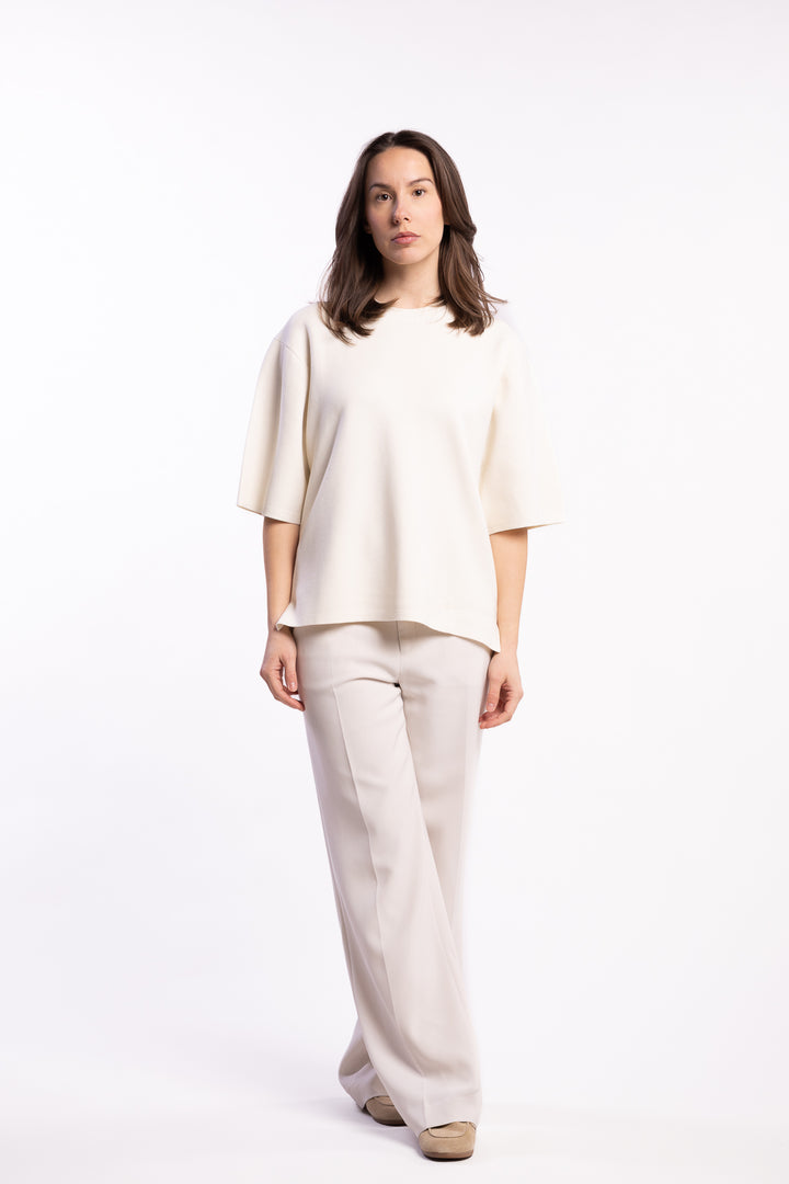 Milano Knit T-shirt- Calico White