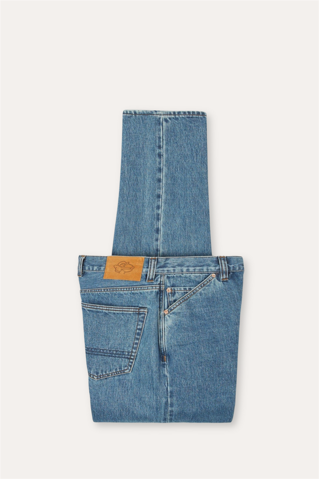 14,2 Oz 5-Pocket Mid-Waist Japanese Selvedge Denim Bleach Wash