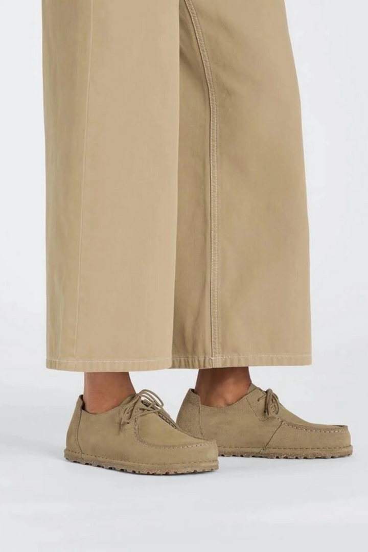Women's Utti Lace Suede Leather- Gray Taupe