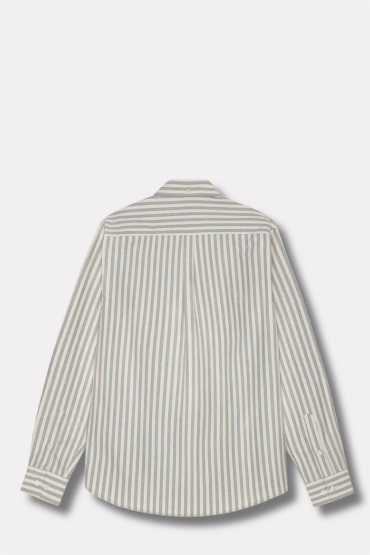 Konrad Striped Oxford Shirt Eggnog White