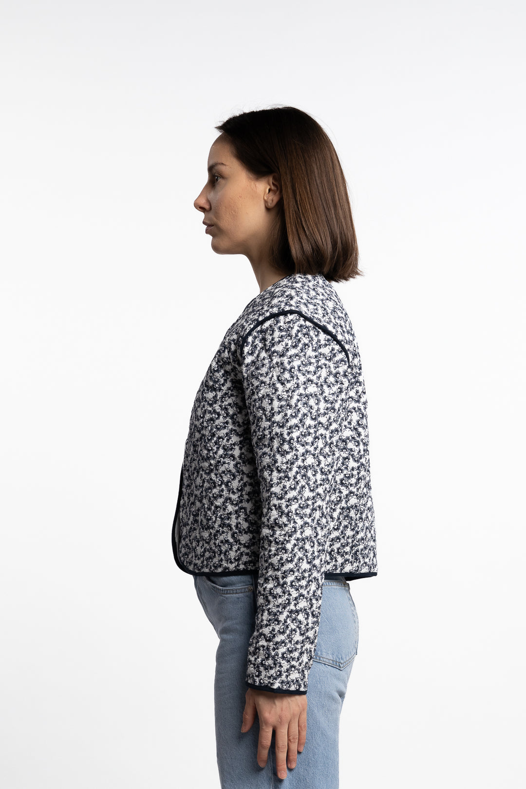 Elvera Jacket- Navy Rosehip Print