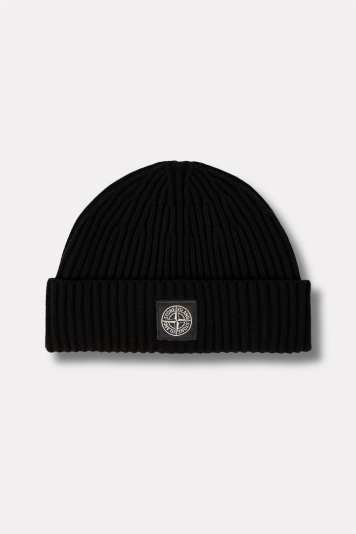 N100002 Beanie With Compass Logo Patch Black
