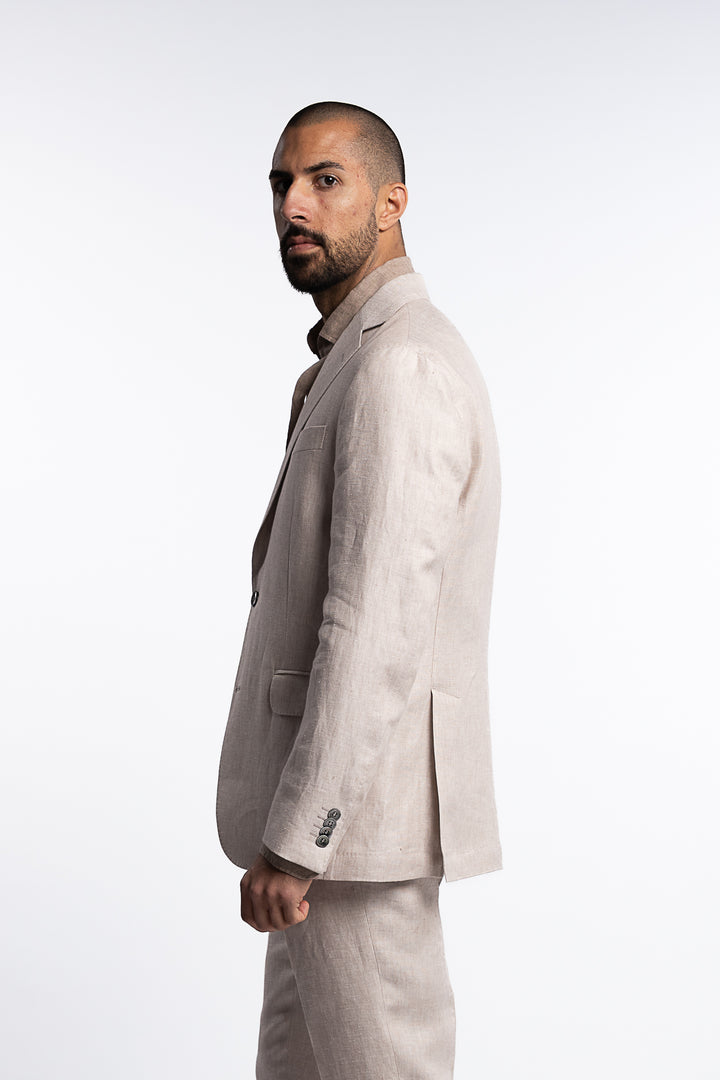 Ferry Regular Fit Soft Linen Blazer White Grass
